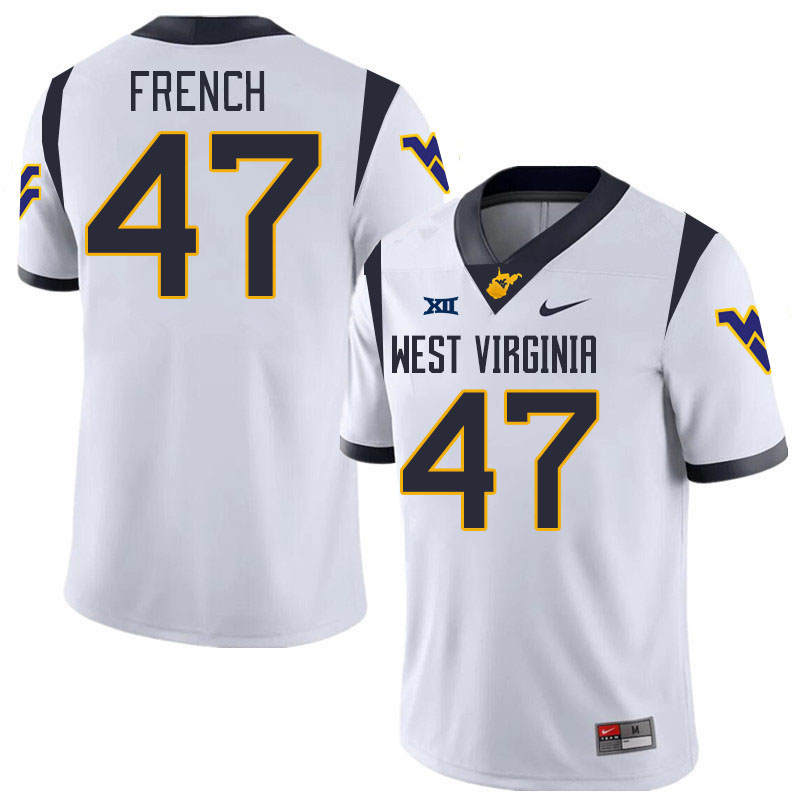 Men #47 Ty French West Virginia Mountaineers College 2024 New Uniforms Football Jerseys Stitched Sal